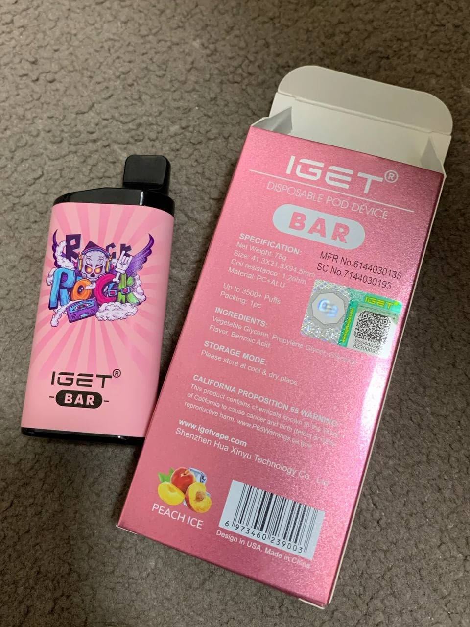 IGET Bar Peach Ice Disposable Vape – Up to 3500 Puffs